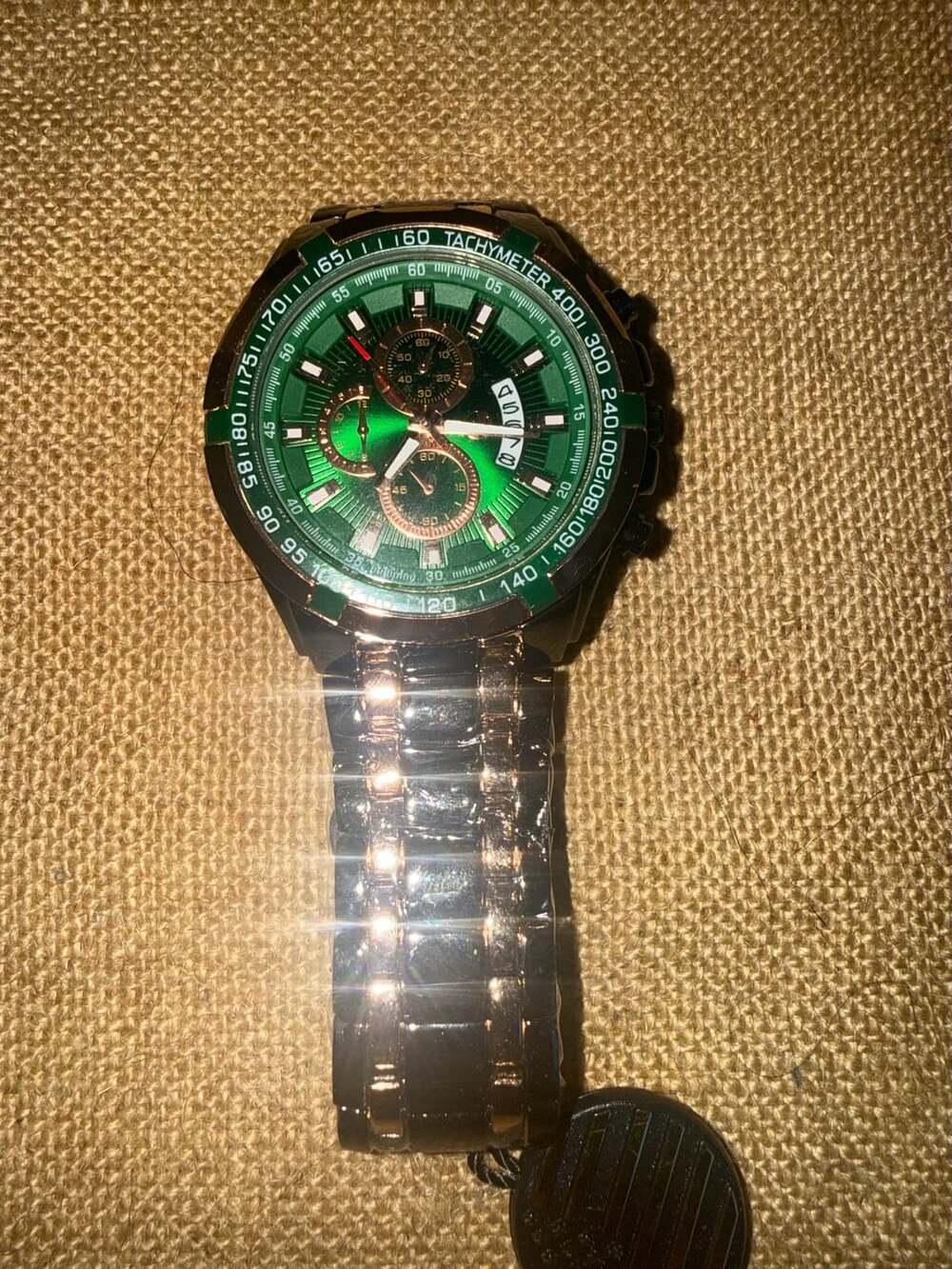 CRRJU Men Luxury Sports Quartz Chronograph Watch Green
